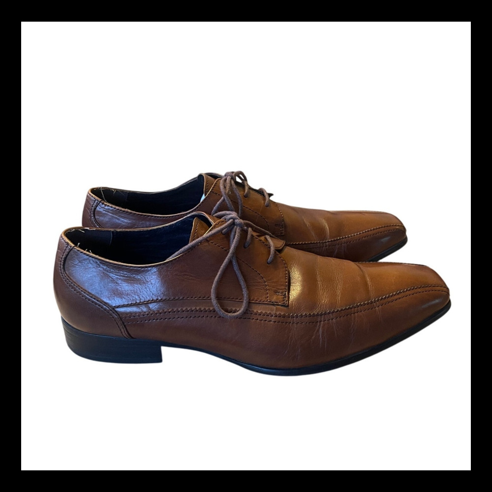 Jones Bootmaker 9.5 Deacon Leather Oxfords $149 Lace Up Dress Shoes Brown